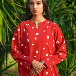 2‑Piece Embroidered Cotton Suit