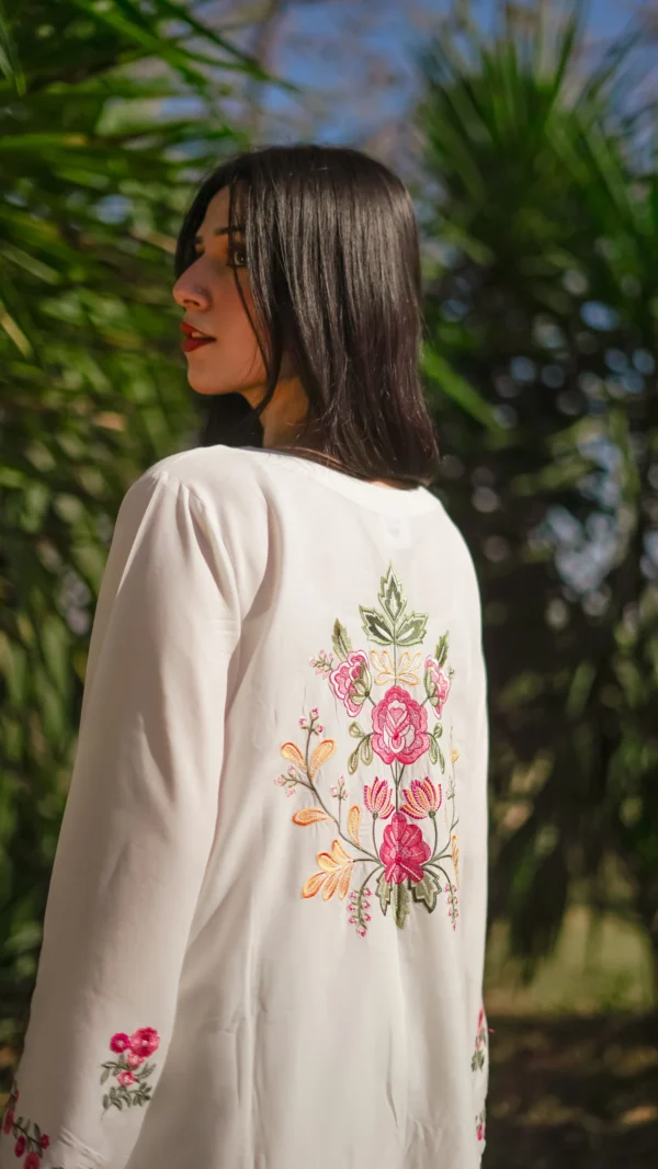 Back side of the 3‑Piece Embroidered Lawn Suit