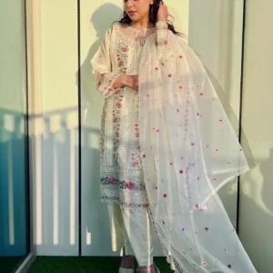 Eidi – 3‑Piece Sequined Embroidered Lawn Suit