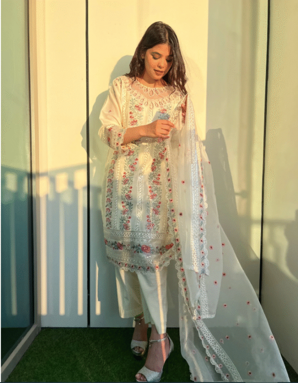 3‑Piece Sequined Embroidered