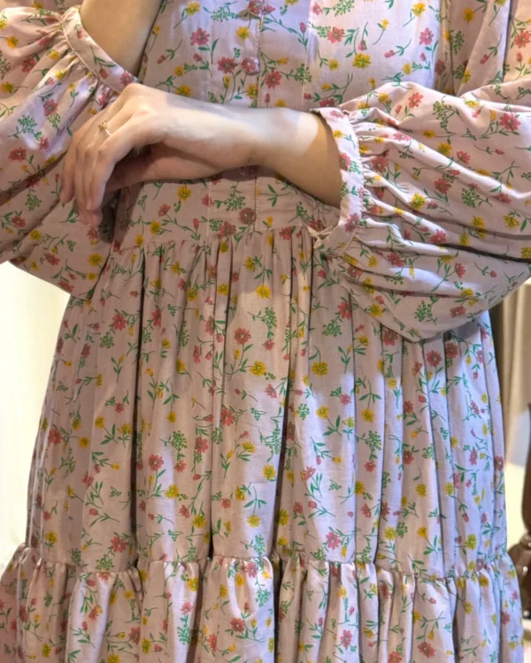 Pink Maxi dress sleeves style
