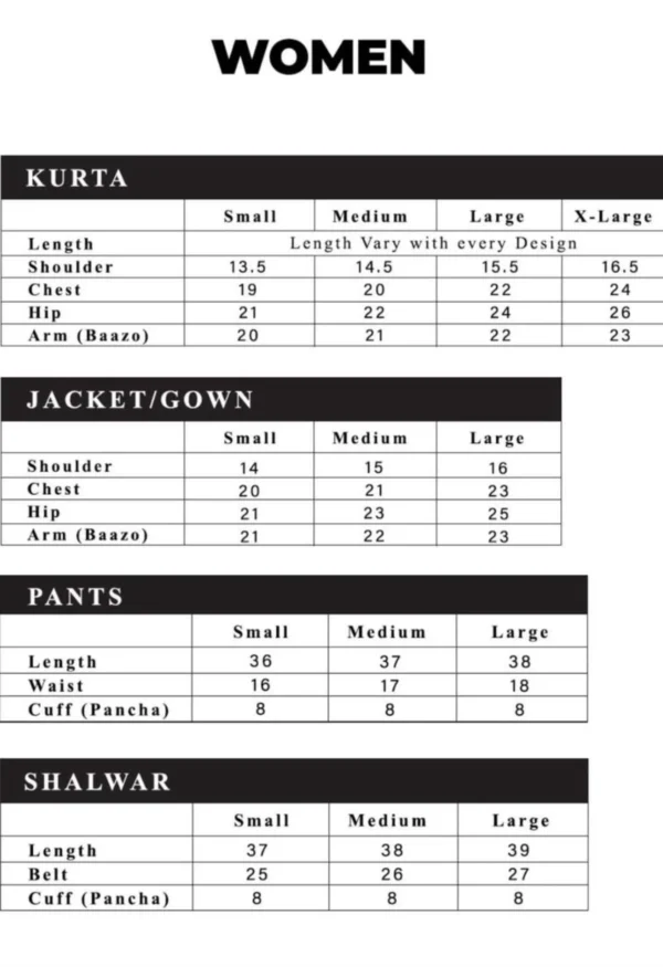 Size chart
